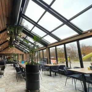arkayu glass retractable roof for a restaurant 13