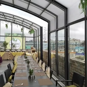 Arkayu patio retractable enclosure for restaurant in Meghalaya, India 9