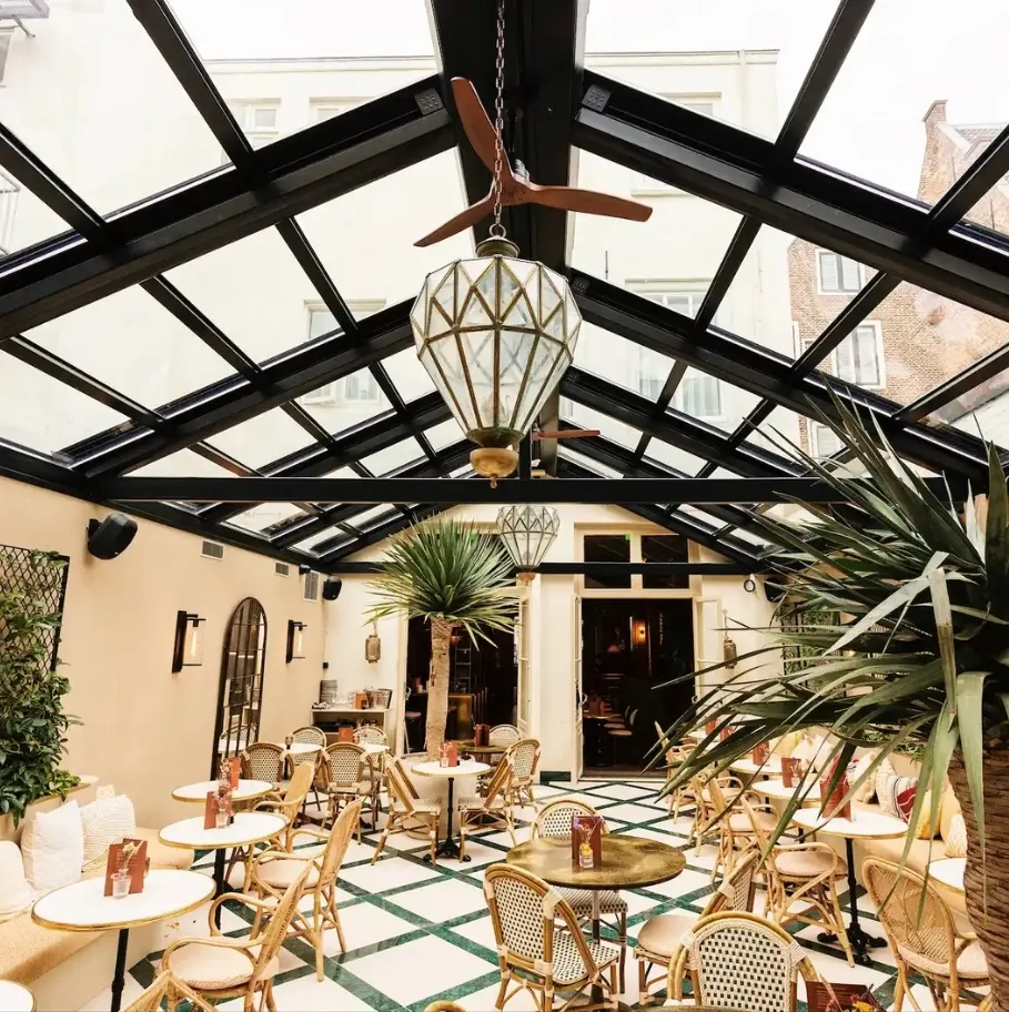 arkayu glass retractable roof for a restaurant 9