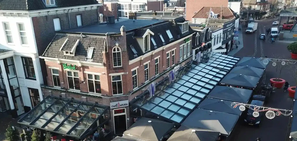 arkayu glass retractable roof for a restaurant 11