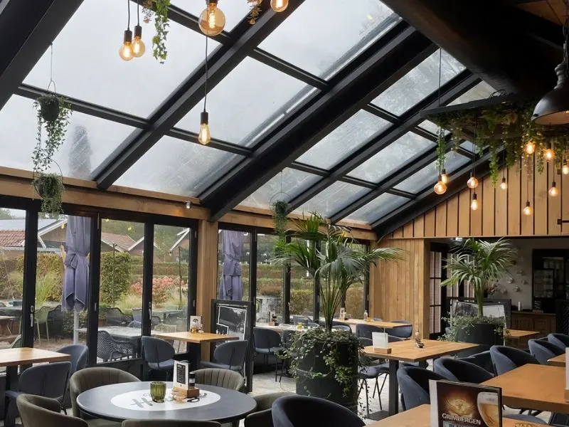 arkayu glass retractable roof for a restaurant 21