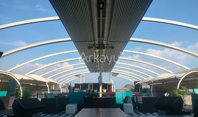 pvdf fabric retractable roof arkayu
