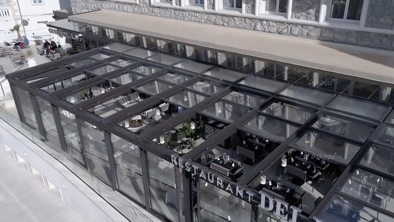 arkayu glass retractable roof