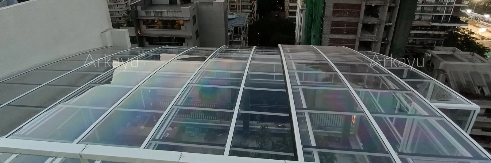 arkayu polycarbonate motorised roof