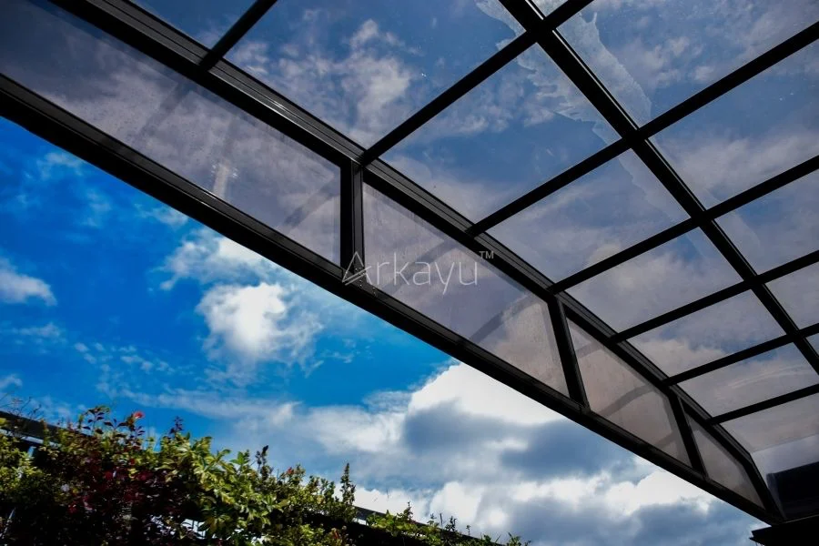 arkayu sliding polycarbonate retractable roof