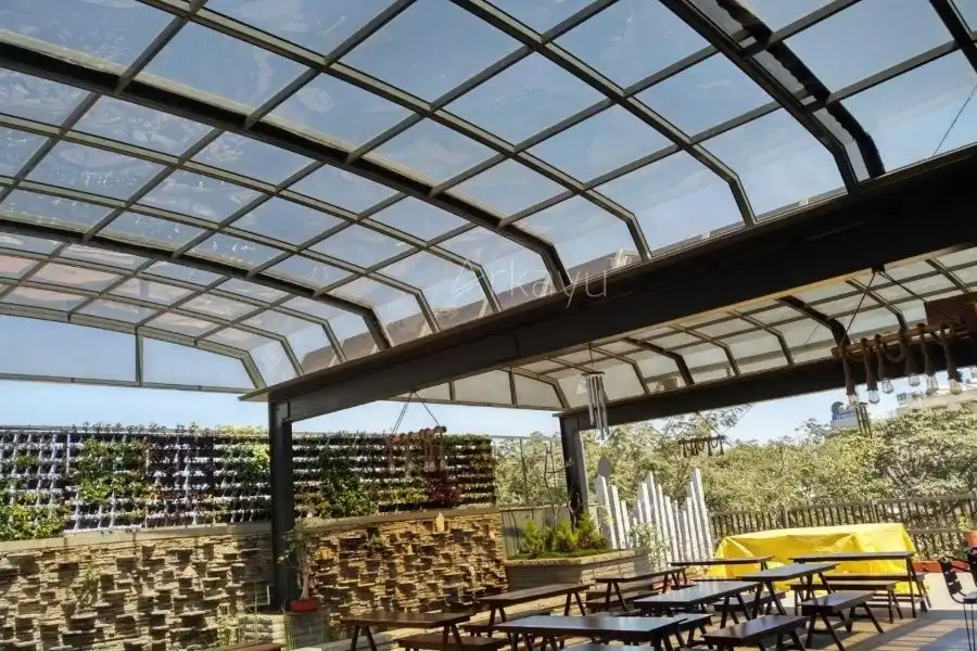 arkayu sliding polycarbonate retractable roof