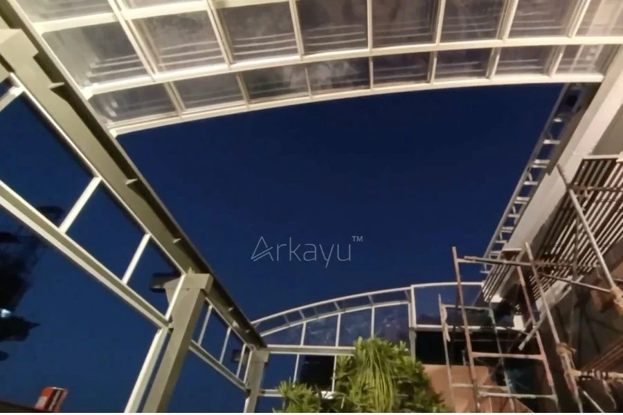 arkayu polycarbonate motorised roof