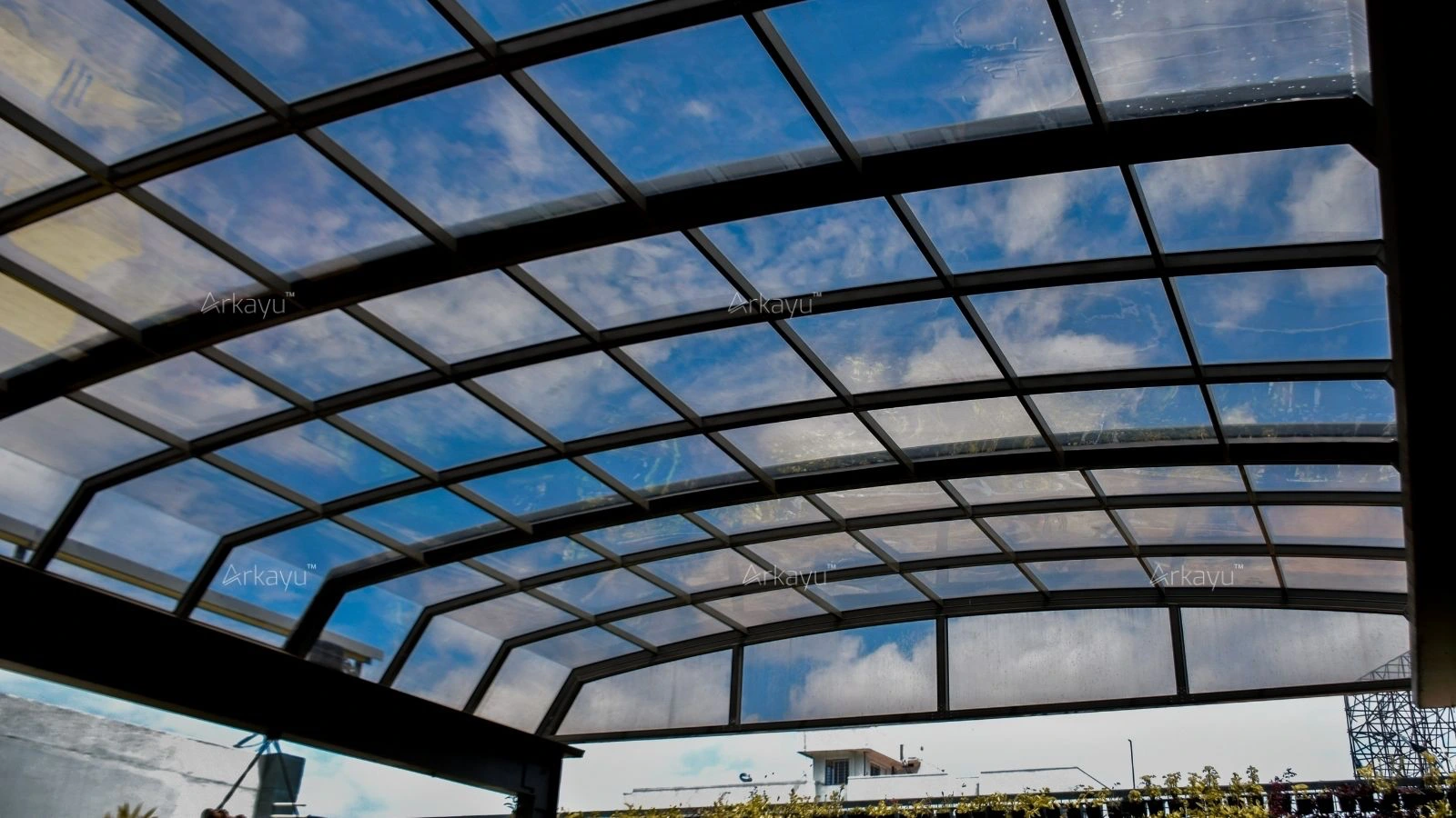 arkayu sliding polycarbonate retractable roof