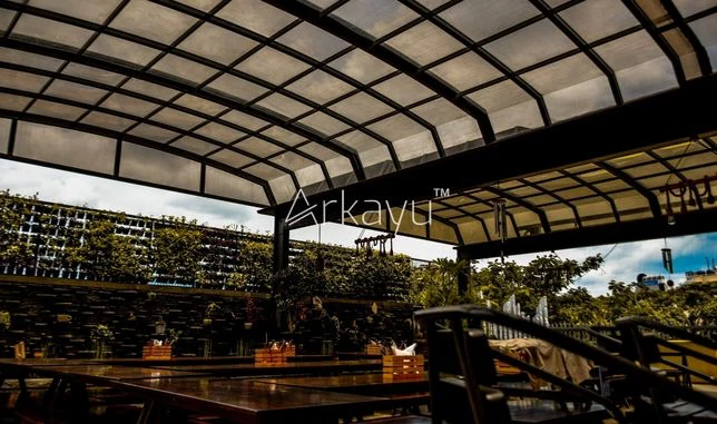 arkayu sliding polycarbonate retractable roof