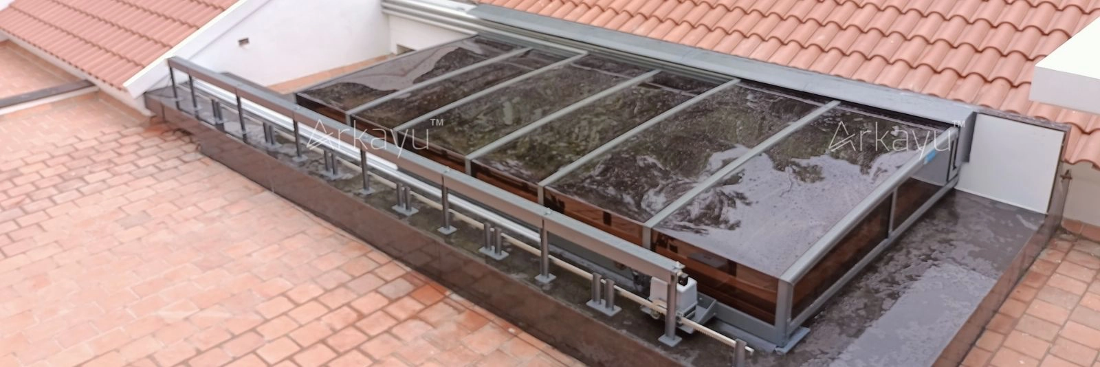 arkayu polycarbonate retractable roof for residential courtyard in Anaikatti, Coimbatore