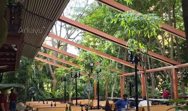 pvdf fabric motorised roof