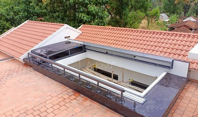 arkayu polycarbonate retractable roof for residential courtyard in Anaikatti, Coimbatore