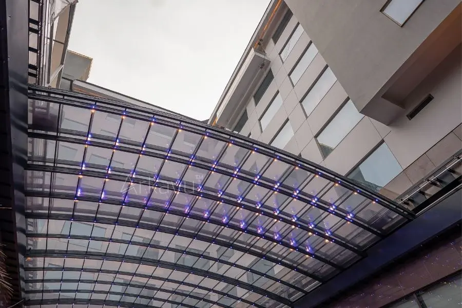polycarbonate retractable roof for banquet hall in shillong, Meghalaya