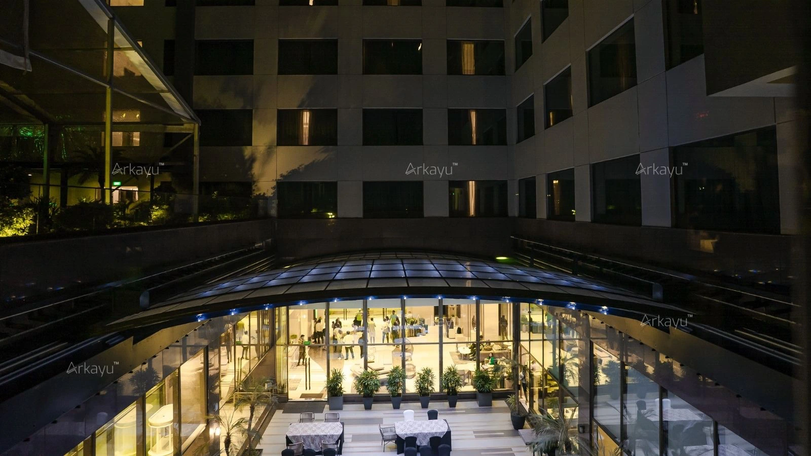 polycarbonate retractable roof for banquet hall in shillong, Meghalaya