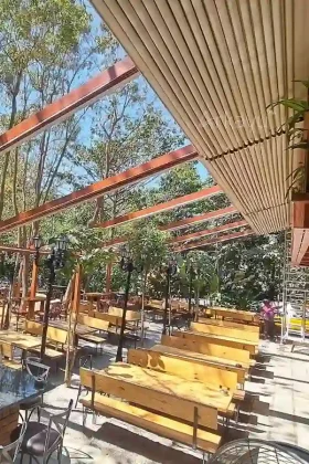 pvdf fabric motorised roof