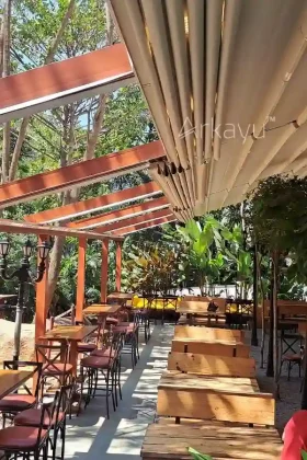 pvdf fabric motorised roof