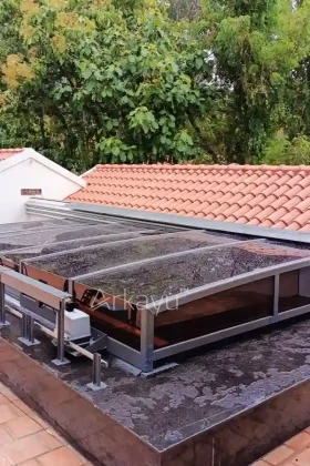 arkayu polycarbonate retractable roof for residential courtyard in Anaikatti, Coimbatore