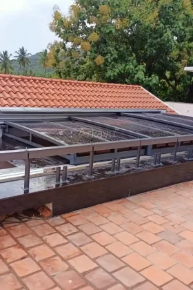 arkayu polycarbonate retractable roof for residential courtyard in Anaikatti, Coimbatore