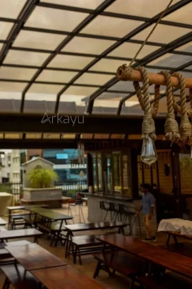 arkayu sliding polycarbonate retractable roof