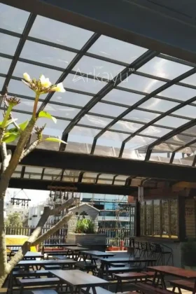 arkayu sliding polycarbonate retractable roof