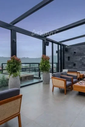 arkayu pvdf fabric retractable roof