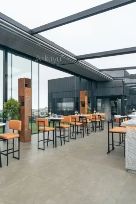 arkayu pvdf fabric retractable roof