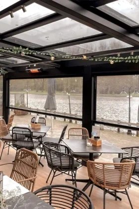 arkayu glass retractable roof for a restaurant 22