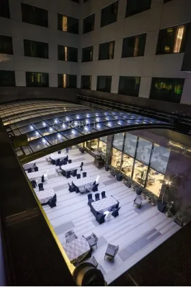 polycarbonate retractable roof for banquet hall in shillong, Meghalaya